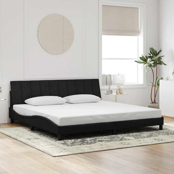 vidaXL Rám postele bez matraca Hanko čierny 200x200 cm zamat