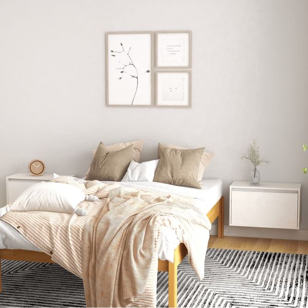 vidaXL Nástenné skrinky 2 ks biele 60x30x35cm masívne borovicové drevo