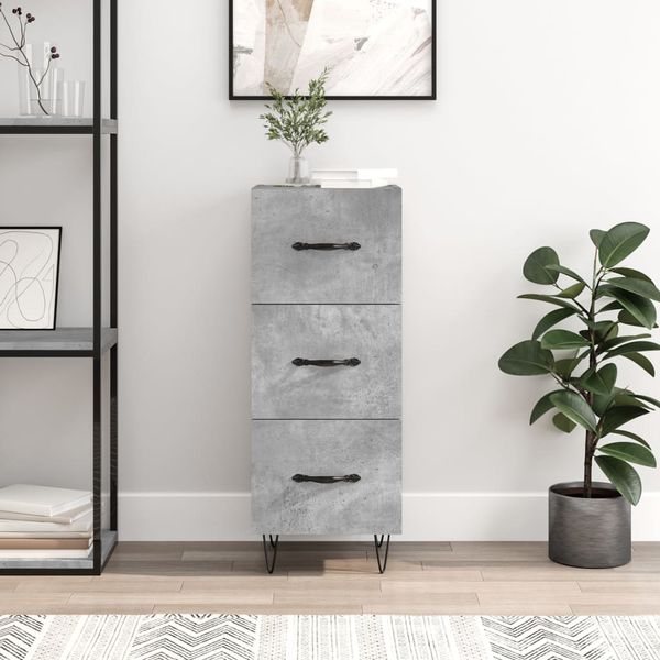 vidaXL Komoda betónovo sivá 34,5x34x90 cm spracované drevo