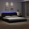 vidaXL Rám postele s LED bez matraca Hvar čierny 200x200 cm