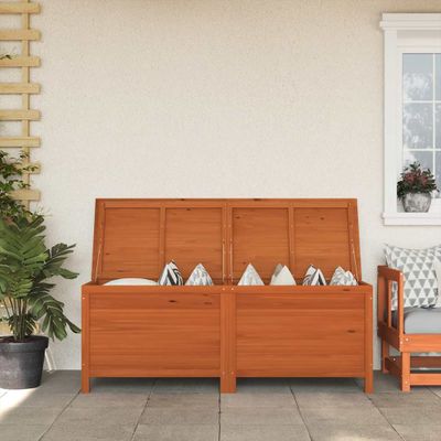 vidaXL Záhradný úložný box hnedý 150x50x56,5 cm jedľový masív