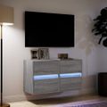 vidaXL TV nástenné skrinky s LED svetlami 2 ks sivé sonoma 41x31x45 cm