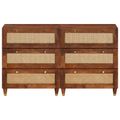 vidaXL Komoda set 2 ks 60 x 33,5 x 75 cm Masívne mango drevo Hnedá