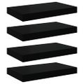 vidaXL Plávajúce nástenné police 4 ks, lesklé čierne 40x23,5x3,8 cm, MDF