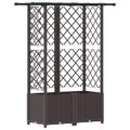 vidaXL Vyvýšený záhon s mriežkou a strechou Hnedá 124 x 40 x 136 cm PP
