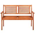 vidaXL 2-miestna záhradná lavica s vankúšom 120 cm eukalyptový masív