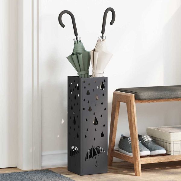 vidaXL Stojan na slnečník s úložiskom Čierna 15,5 x 15,5 x 49 cm Kov