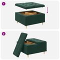 vidaXL Ottoman s Úložným Priestorom Tmavozelená 80 x 80 x 45 cm Zamat