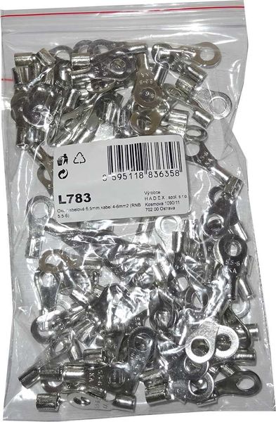 Oko káblové 6,5mm, kábel 4-6mm2 (RNB 5,5-6), balenie 100 ks