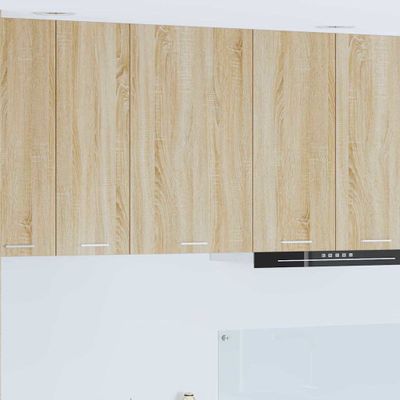 vidaXL Závesná skrinka s úložiskom Sonoma dub a biela 50 x 31 x 80 cm
