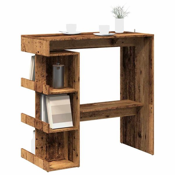 vidaXL Barový stôl s úložným stojanom Old Wood 100x48x101,5 cm