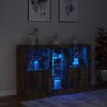vidaXL Komoda s LED svetlami dymový dub 162x37x100 cm