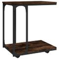 vidaXL Bočný stolík s kolieskami dymový dub 50x35x55,5 cm sprac. drevo