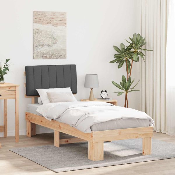 vidaXL Rám postele s čalúneným čelom Tmavo šedá 80 x 200 cm