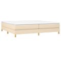 vidaXL Posteľný rám s boxspringom krémová 200x200 cm látka