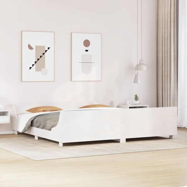 vidaXL Posteľ bez matraca biela 180x200 cm masívna borovica