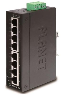 Planet IGS-801M průmyslový L2 switch, 8x1Gb, 12-48VDC, -40~75°C, IP30 Prumyslový Switch, 8x 10/100/1000, Management, -10 +60°C