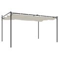 vidaXL Pergola so zaťahovacou strechou krémová 395x292x230 cm