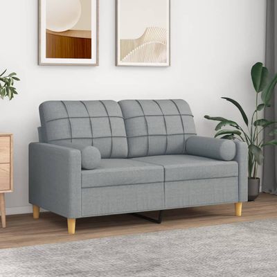 vidaXL Dekoratívne vankúše 2 ks bledosivé Ø15x50 cm látka