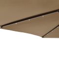 vidaXL Záhradný slnečník s LED oceľovou tyčou sivohnedý 225x225x212 cm