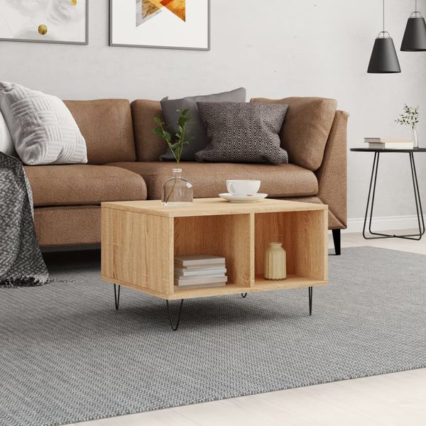 vidaXL Konferenčný stolík dub sonoma 60x50x36,5 cm spracované drevo