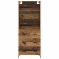 vidaXL Highboard Staré drevo 69,5 x 34 x 180 cm Kompozitné drevo