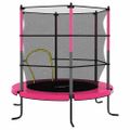 vidaXL Trampolína s bezpečnostnou sieťou okrúhla 140x160 cm ružová
