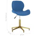 335044 vidaXL Swivel Dining Chair Blue Velvet