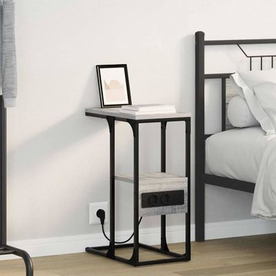 vidaXL Nočný stolík so zásuvkou Sivý dub sonoma 41.5 x 26 x 60.5 cm