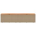 vidaXL Záhradný úložný box, béžový 220x50x54 cm, polyratan a akácia