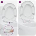 vidaXL WC sedadlo Biela 47 x 37 x 4 cm Duroplast