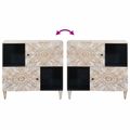 vidaXL Servírovacia skriňa Biela 80 x 33,5 x 75 cm Masívne mango drevo