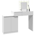 vidaXL Toaletný stolík s LED biely 115x37x110,5 cm