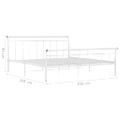 vidaXL Posteľný rám biely kov 200x200 cm