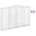 vidaXL Oblúkové gabiónové koše 13 ks 300x30x180/200 pozinkované železo