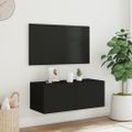 vidaXL TV nástenná skrinka s LED svetlami čierna 80x35x31 cm
