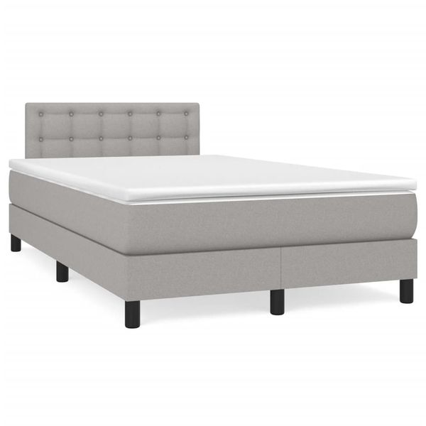 vidaXL Boxspring posteľ s matracom bledosivá 120x190 cm látka