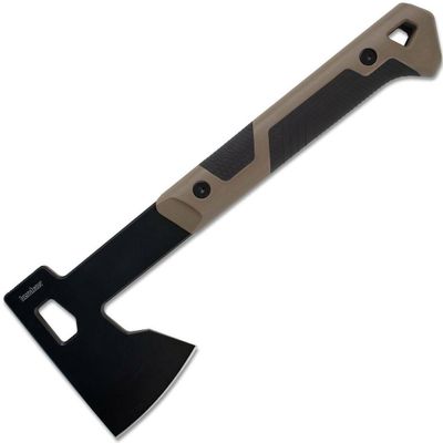 Kershaw K-1075X DESCHUTES táborová sekera 8,9 cm, čierna, hnedá, GFN/guma, puzdro