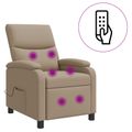 vidaXL Masážne relaxačné kreslo Kapučínová Umelá koža
