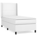 vidaXL Boxspring posteľ s matracom biela 90x190 cm umelá koža