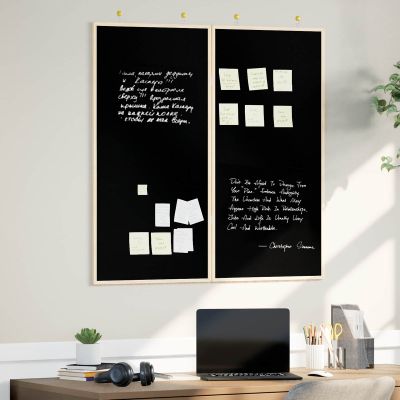vidaXL Informačná nástenka Čierna 100 x 100 x 1,4 cm Borovicový masív