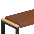 vidaXL Vankúš na lavičku Umelá koža Hnedá Hĺbka 35 cm