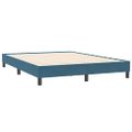 vidaXL Posteľný rám boxsping s matracom tmavomodrý 140x210 cm zamat