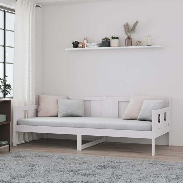 vidaXL Denná posteľ biela masívna borovica 80x200 cm