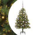 vidaXL Umelý vianočný stromček s pniškami Zelená 150 cm PVC a PE a kov