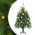 vidaXL Vianočný stromček s 150 LED-i so stojanom Zelená 120 cm PE