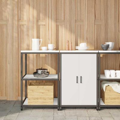 vidaXL Kuchynský úložný set HATTEM 2 pcs Biela Studený valcovaný oceľ