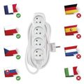 Predlžovací kábel EMOS P0417R / 7 m / 4 zásuvky / biely / PVC / 1,5 mm2