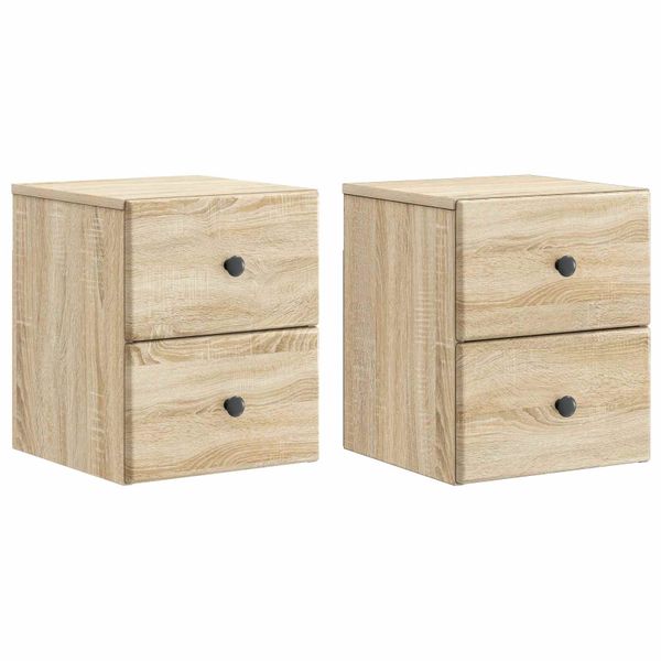 vidaXL Nástenná nočná skrinka 2 pcs Dub sonoma 34,5 x 33 x 40 cm