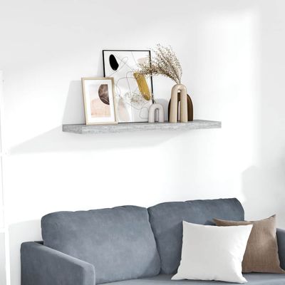 vidaXL Plávajúca nástenná polica betónovo-sivá 90x23,5x3,8 cm MDF